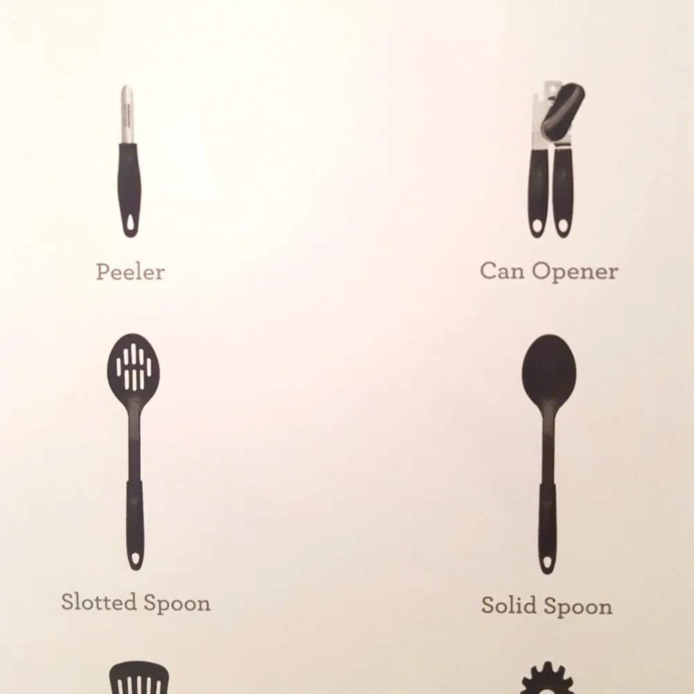 Martha Stewart essentials 30 piece cutlery and utensil set black New